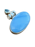 Owyhee Opal & Blue Topaz Solid 925 Sterling Silver Pendant