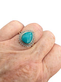 Kingman Turquoise Solid 925 Sterling Silver Ring 6