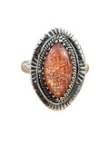 Sunstone Solid 925 Sterling Silver Ring 7.5