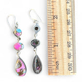 Kingman Cotton Candy Turquoise Solid 925 Sterling Silver Earrings