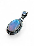 Ethiopian Opal Solid 925 Sterling Silver Pendant