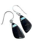 Black Jack Turquoise Solid 925 Sterling Silver Earrings