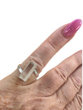 Lemurian Quartz Solid 925 Sterling Silver Ring 6