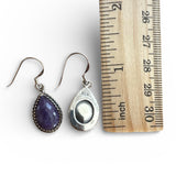 Russian Charoite Solid 925 Sterling Silver Earrings