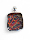 Seam Agate Solid 925 Sterling Silver Pendant