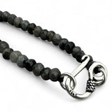 Black Onyx & Labradorite Solid 925 Sterling Silver Pendant Necklace