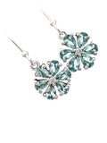 Blue Topaz Solid 925 Sterling Silver Pendant & Earrings Set