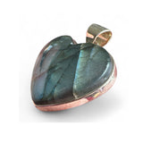 HEART Labradorite Solid 925 Sterling Silver Pendant