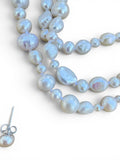 Freshwater Pearl Necklace Bracelet Earrings Set - cream