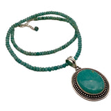 Amazonite Solid 925 Sterling Silver Beaded Pendant Necklace