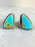 Number 8 Turquoise Solid 925 Sterling Silver stud Earrings