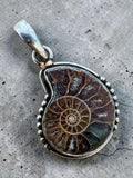 Ammonite Solid 925 Sterling Silver Pendant