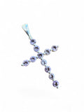 Cross Rose de France Amethyst Solid 925 Sterling Silver Pendant