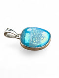 Blue Aura Druzy Solid 925 Sterling Silver Pendant