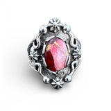 Kingman Red Rose Dahlia Solid 925 Sterling Silver Ring 9