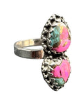 Kingman Cotton Candy Turquoise Solid 925 Sterling Silver Ring 6.5