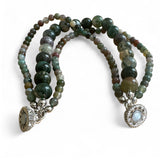 Indian Agate Magnetic beaded Bracelet 7.5 inch