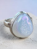 Angel Aura Druzy Solid 925 Sterling Silver Ring 8