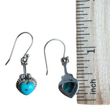 Kingman Turquoise Solid 925 Sterling Silver Earrings