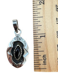 Black Onyx Shadow Box Solid 925 Sterling Silver Pendant