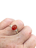 Carnelian Solid 925 Sterling Silver Ring 8.5