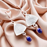 Blue Lapis Solid 925 Sterling Silver Earrings