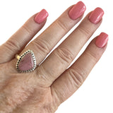 Pink Tulip Quartz Solid 925 Sterling Silver Ring 9.5