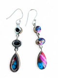 Kingman Pink Dahlia Solid 925 Sterling Silver Earrings