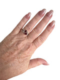 Garnet & White Topaz Solid 925 Sterling Silver Ring 6