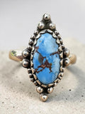 Golden Hills Turquoise Solid 925 Sterling Silver Ring 8