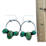 Green Mojave Turquoise Solid 925 Sterling Silver Earrings
