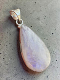 Rainbow Moonstone Solid 925 Sterling Silver Pendant