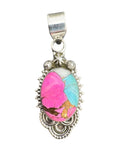 Kingman Cotton Candy Turquoise Solid 925 Sterling Silver Pendant