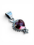 Heart Kingman Red Rose Dahlia Solid 925 Sterling Silver Pendant