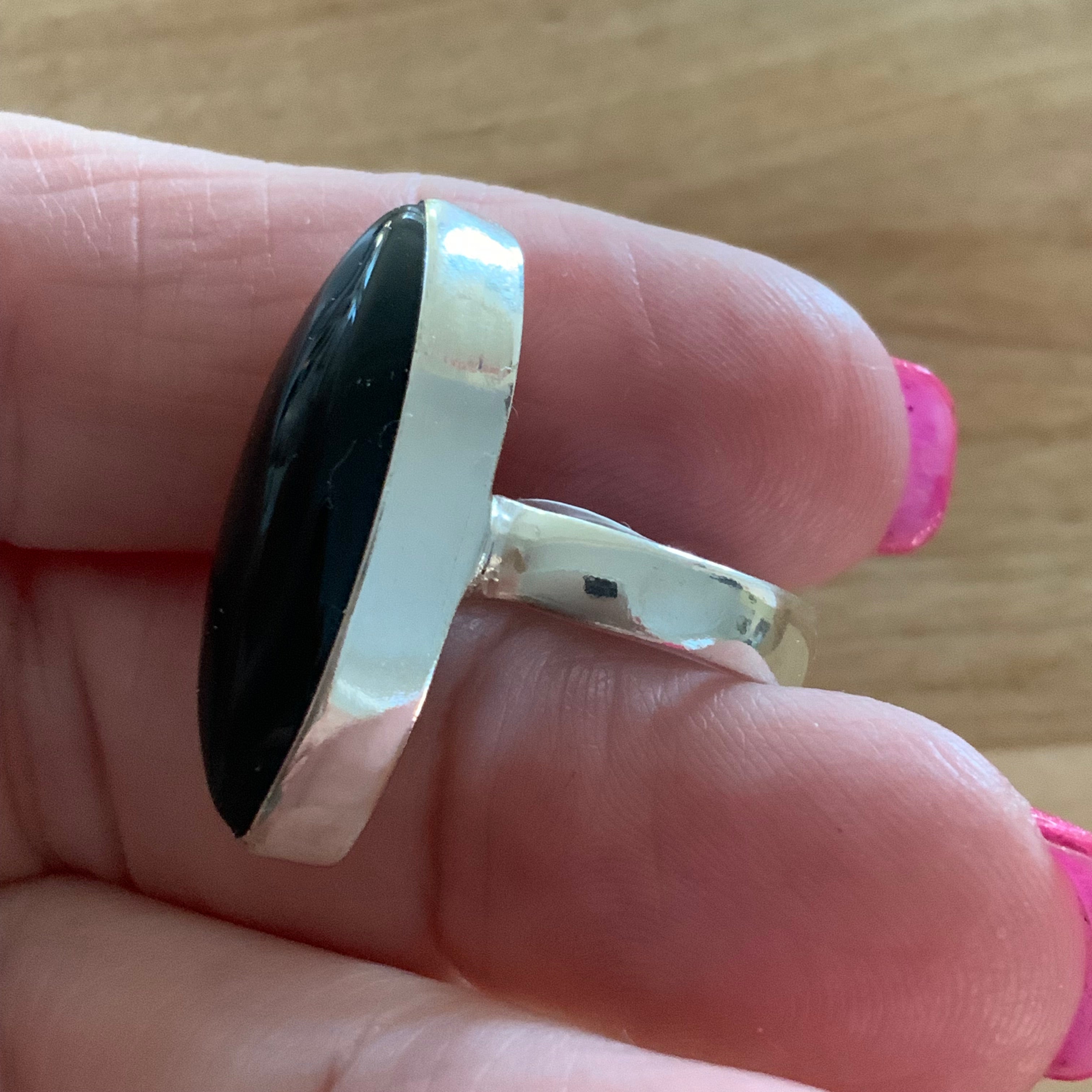 Black Onyx Solid 925 Sterling Silver Ring 4