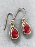 Ruby Solid 925 Sterling Silver Earrings
