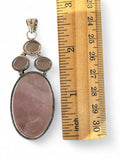Rose Quartz Silver Overlay Pendant