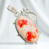 Mexican Fire Opal Solid 925 Sterling Silver Pendant