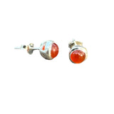 Carnelian Solid 925 Sterling Silver stud Earrings