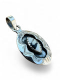 White Buffalo Shadow Box Solid 925 Sterling Silver Pendant