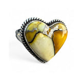 HEART Kingman Honey Dahlia Solid 925 Sterling Silver Ring 8