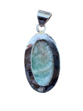 Caribbean Blue Calcite Solid 925 Sterling Silver Pendant