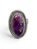 Kingman Purple Mojave Turquoise Solid 925 Sterling Silver Ring 10