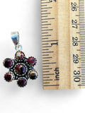 Kingman Red Rose Dahlia flower Solid 925 Sterling Silver Pendant