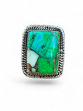 Kingman Peacock Dahlia Solid 925 Sterling Silver Ring 9