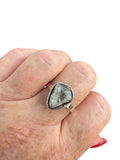 Rough Aquamarine Solid 925 Sterling Silver Ring 9.5