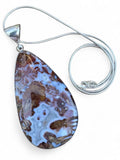 Crazy Lace Agate Solid 925 Sterling Silver Pendant w 16 inch chain necklace