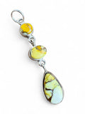 Kingman Honey Dahlia Solid 925 Sterling Silver Pendant