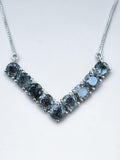 Black Rutilated Quartz V Solid 925 Sterling Silver Necklace