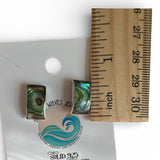 Abalone bar Solid 925 Sterling Silver Stud Earrings